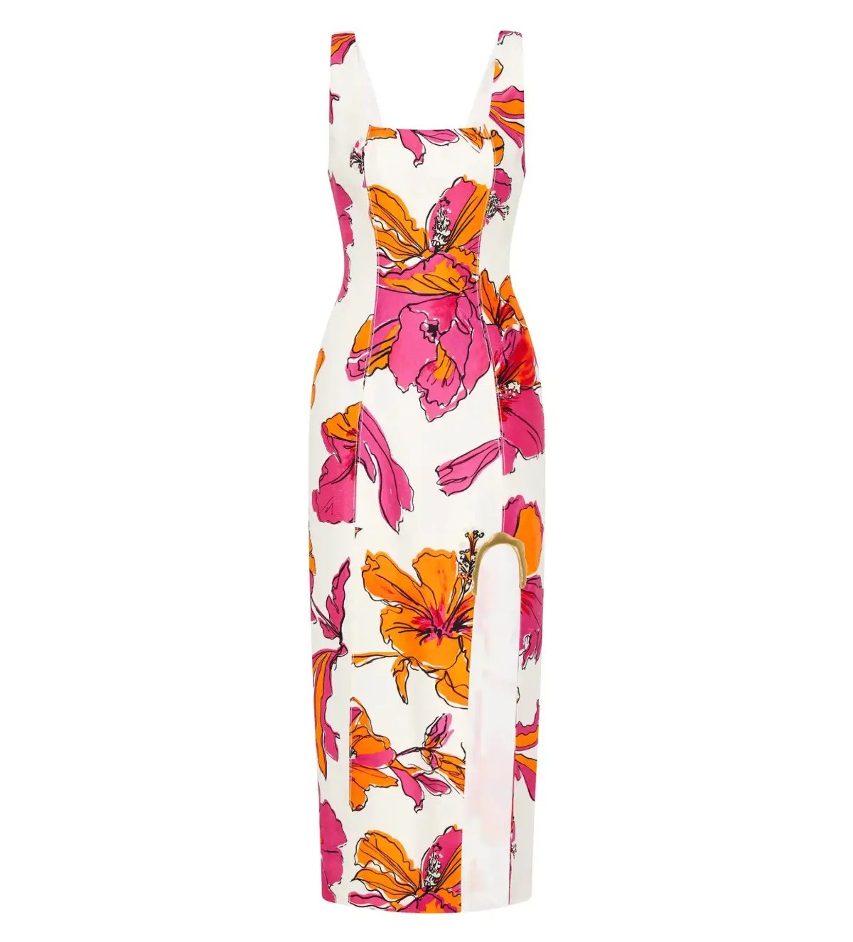 Aje Flourish Midi Dress in Vivid Hibiscus Size AU 6 photo 5