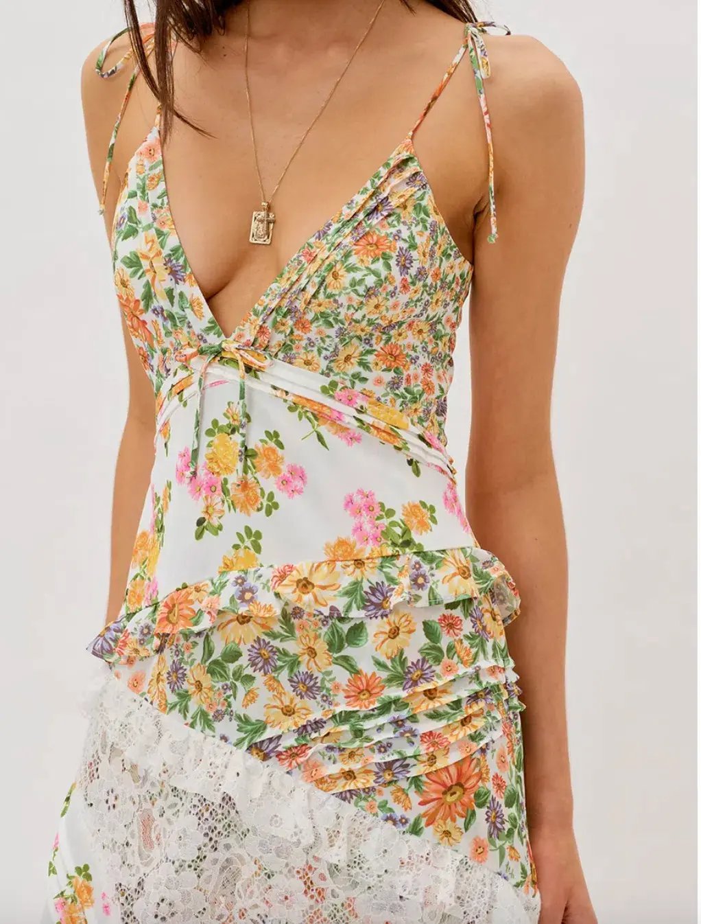 For Love & Lemons Rosalyn Maxi Dress Flower Size M/AU 10 photo 2