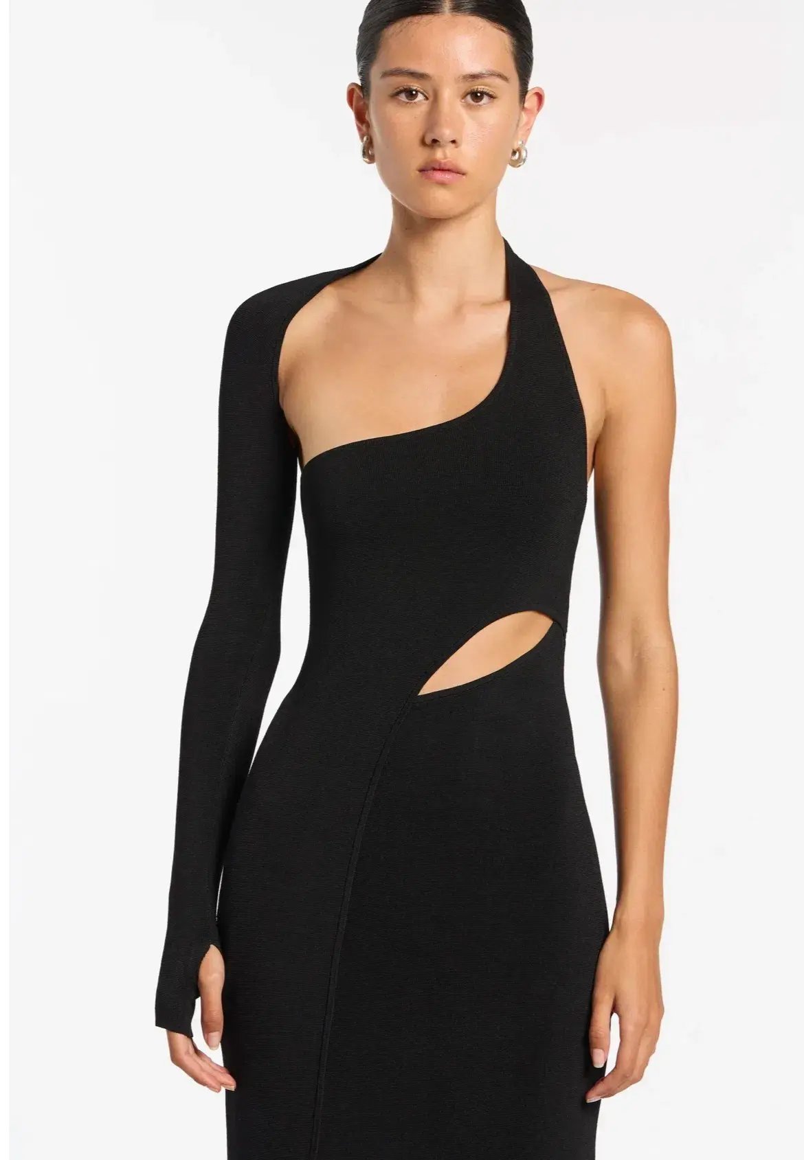 Sir the Label Manifesto Sleeve Midi Dress Black Size 10 photo 2