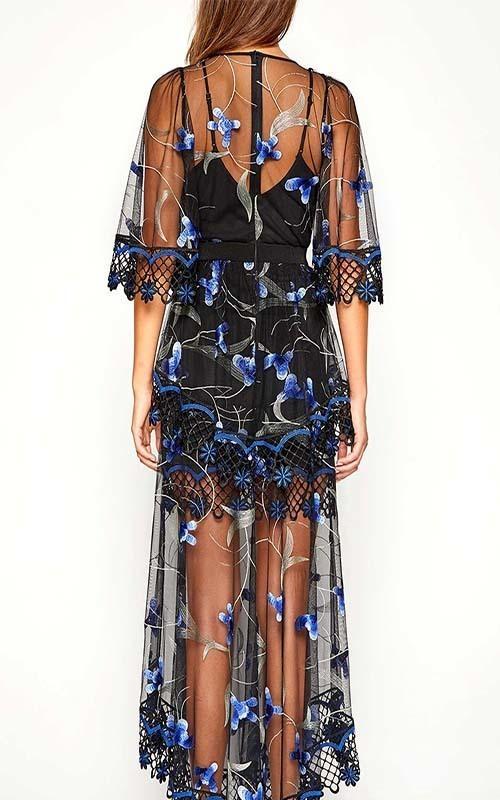 Alice McCall Marigold Gown Blue/Black Size 4 photo 3