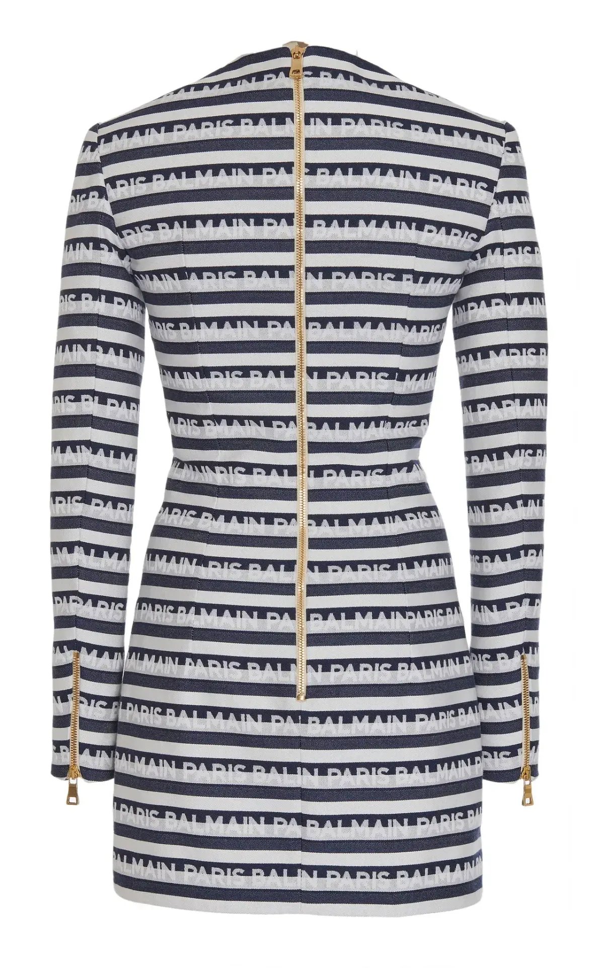 Balmain Mini Striped Jacquard Logo Dress Print Size 38 / AU 8 photo 4
