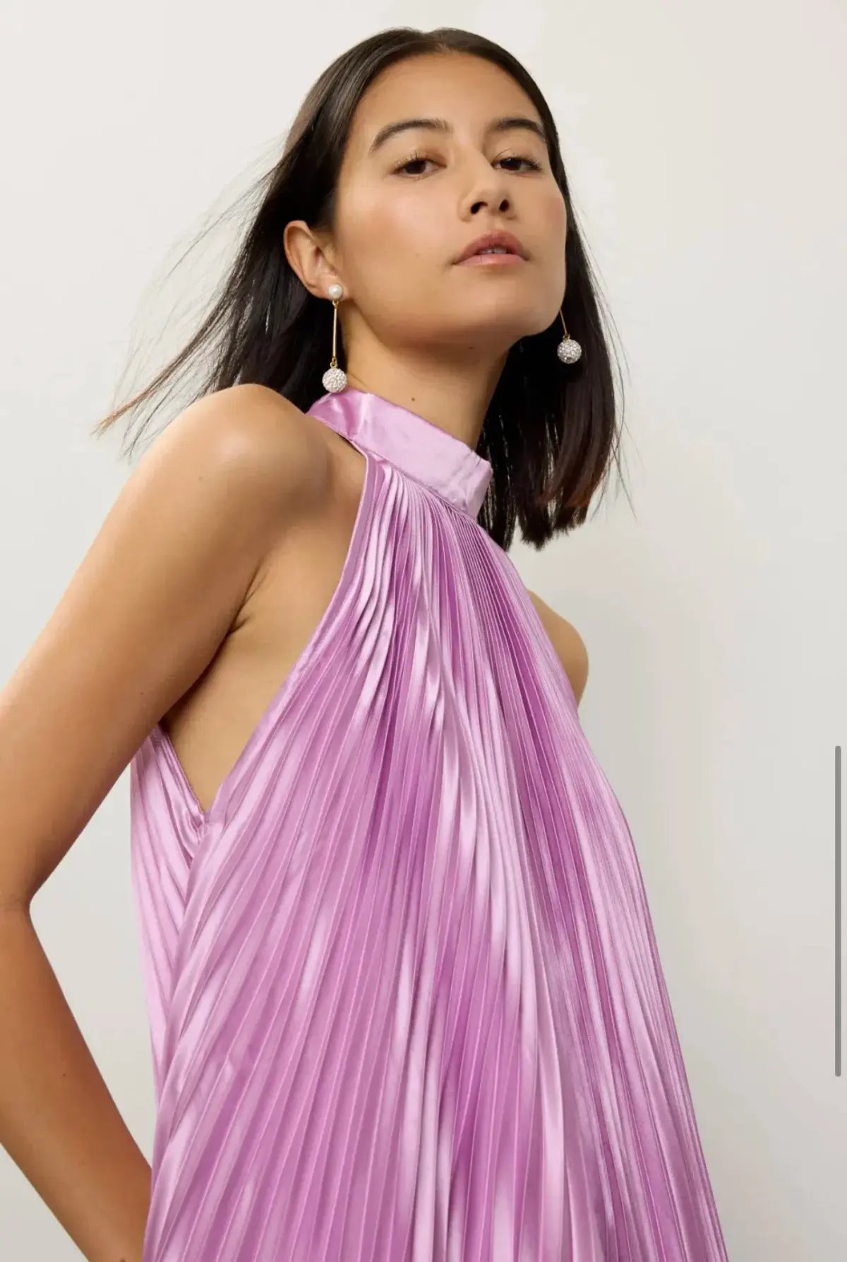 L’Idee Amour Pleated Mini Dress Purple Size 6 photo 4