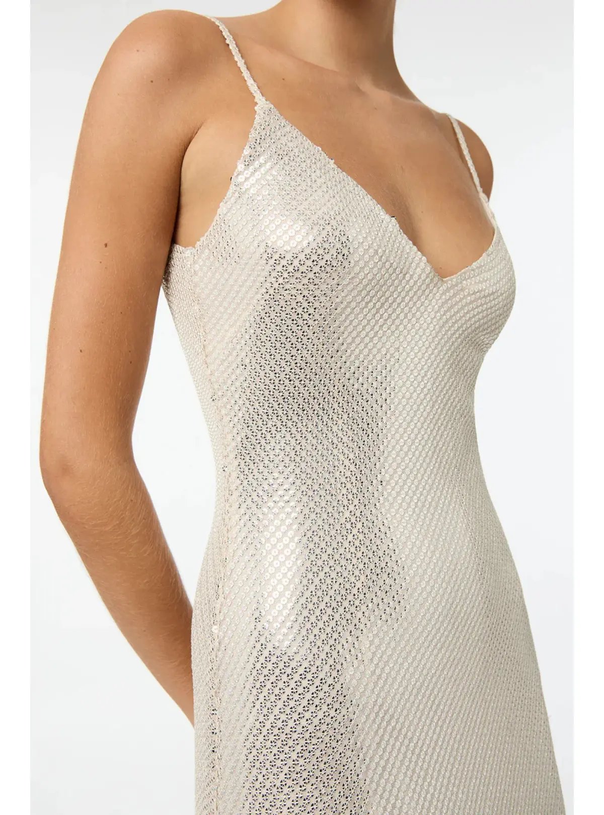 Manning Cartell High Voltage Slip Dress Nude Silver Size AU 8 photo 3