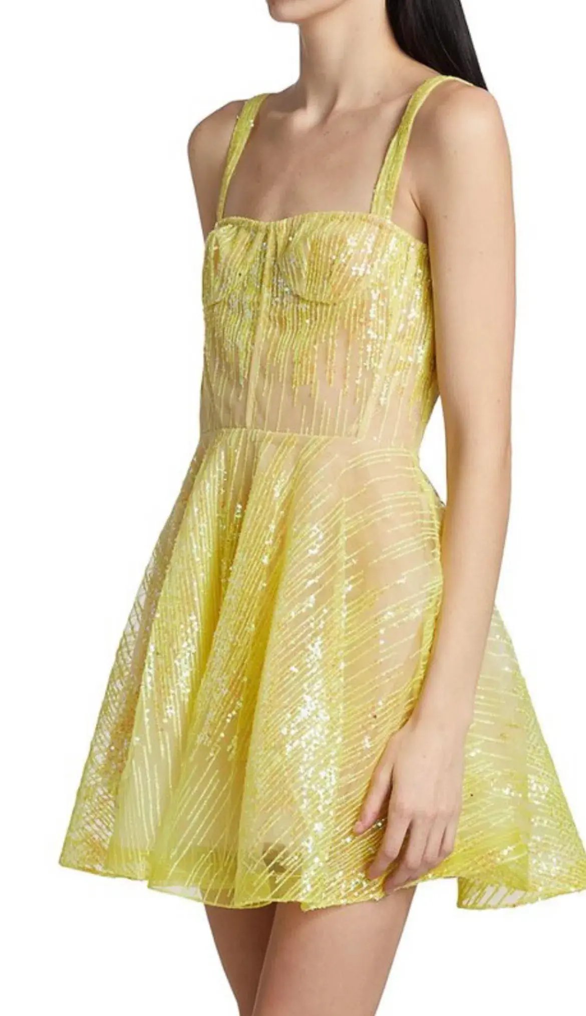 Bronx and Banco Mademoiselle Neon Mini Dress Yellow Size 12 photo 2
