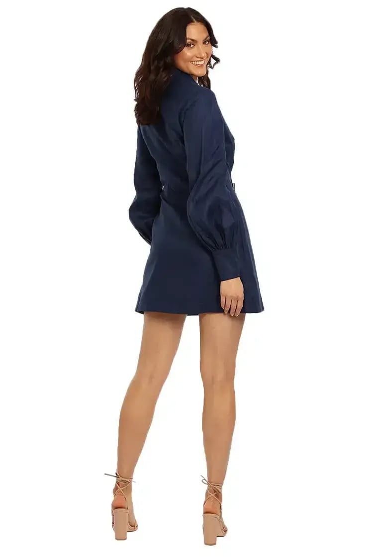 Leo Lin Luminous Mini Dress in Blue Size 10 photo 3