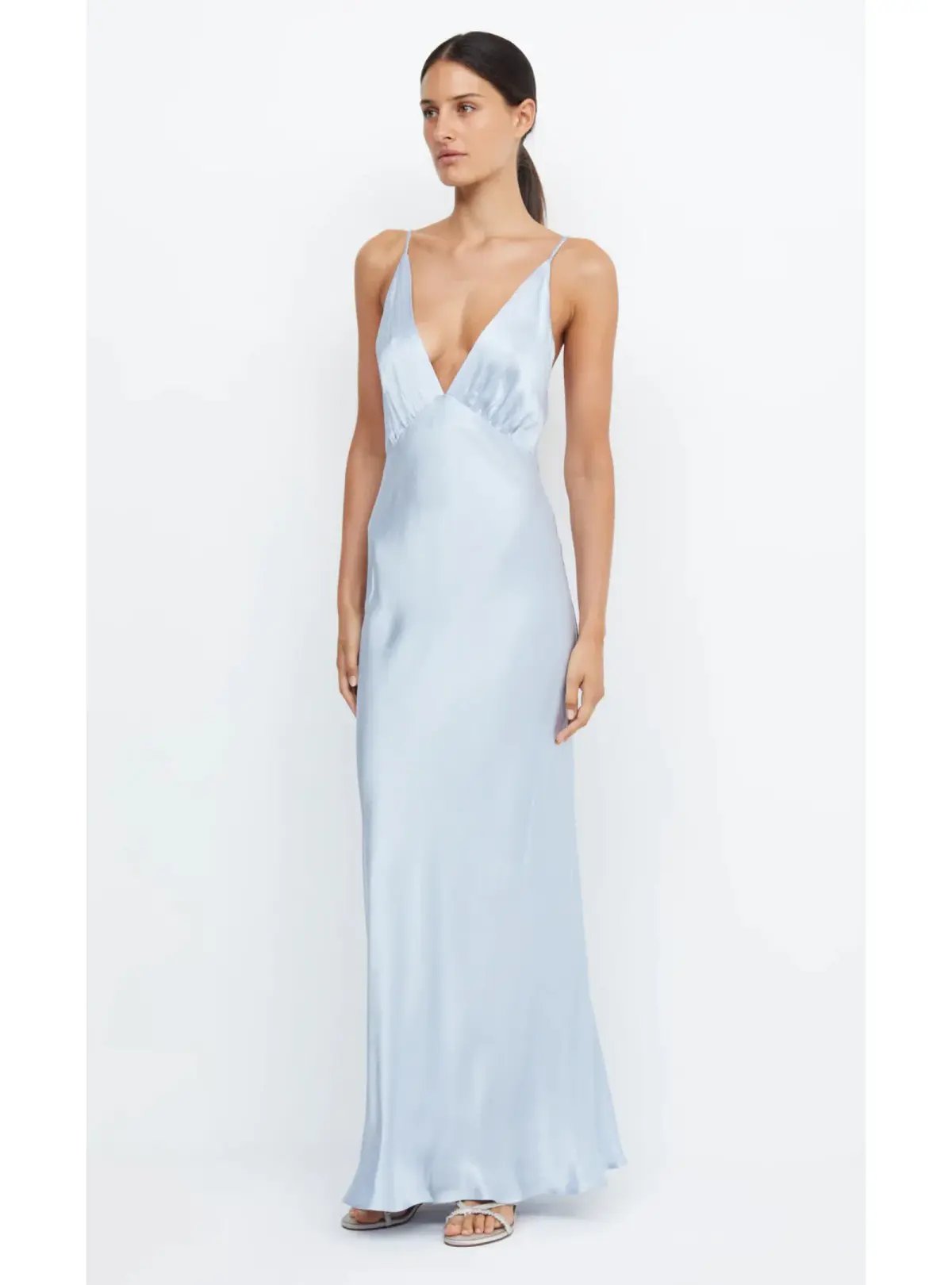 Bec & Bridge Moon Dance V Maxi Dress Dust Blue Size AU 6 photo 3