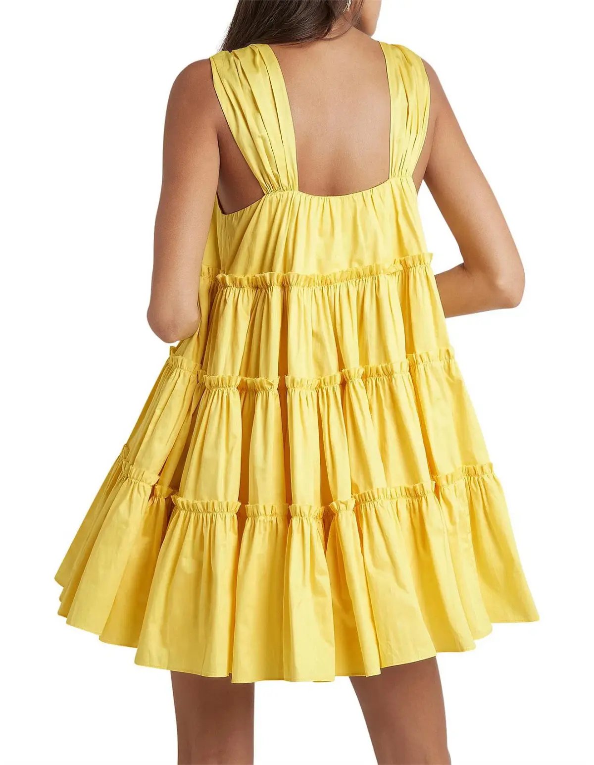 Aje Soltice Tiered Mini Dress Yellow Size 6 photo 3