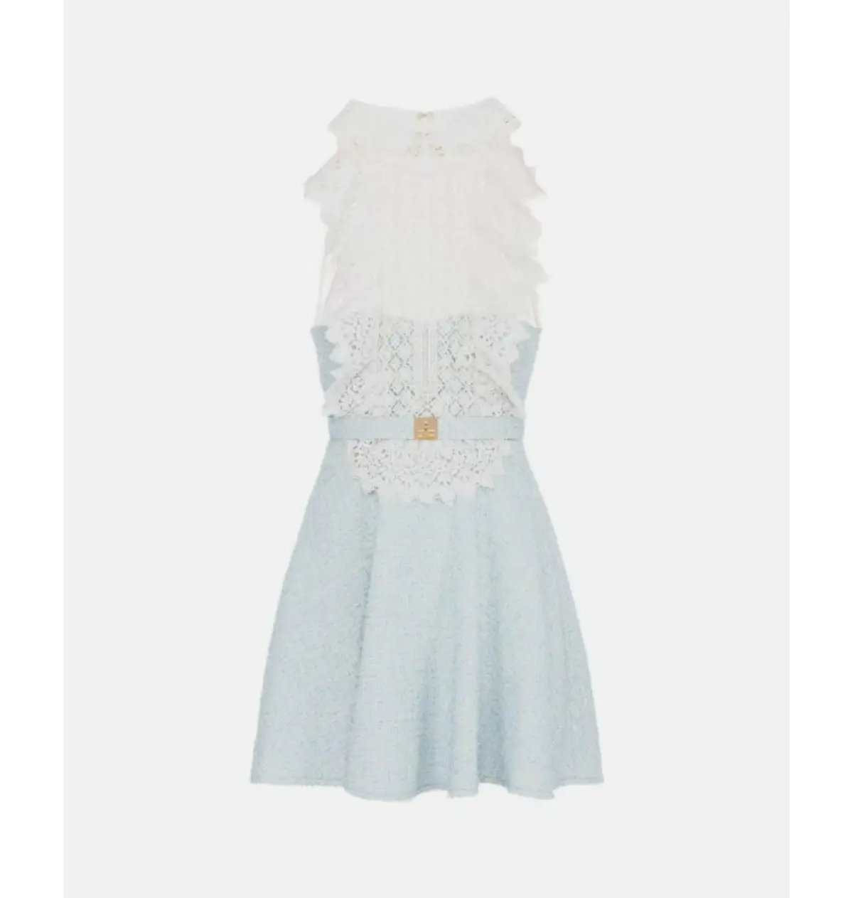 Elisabetta Franchi Lace Neck Short Dress Blue Size 0 / AU 6, Italian 38 photo 5