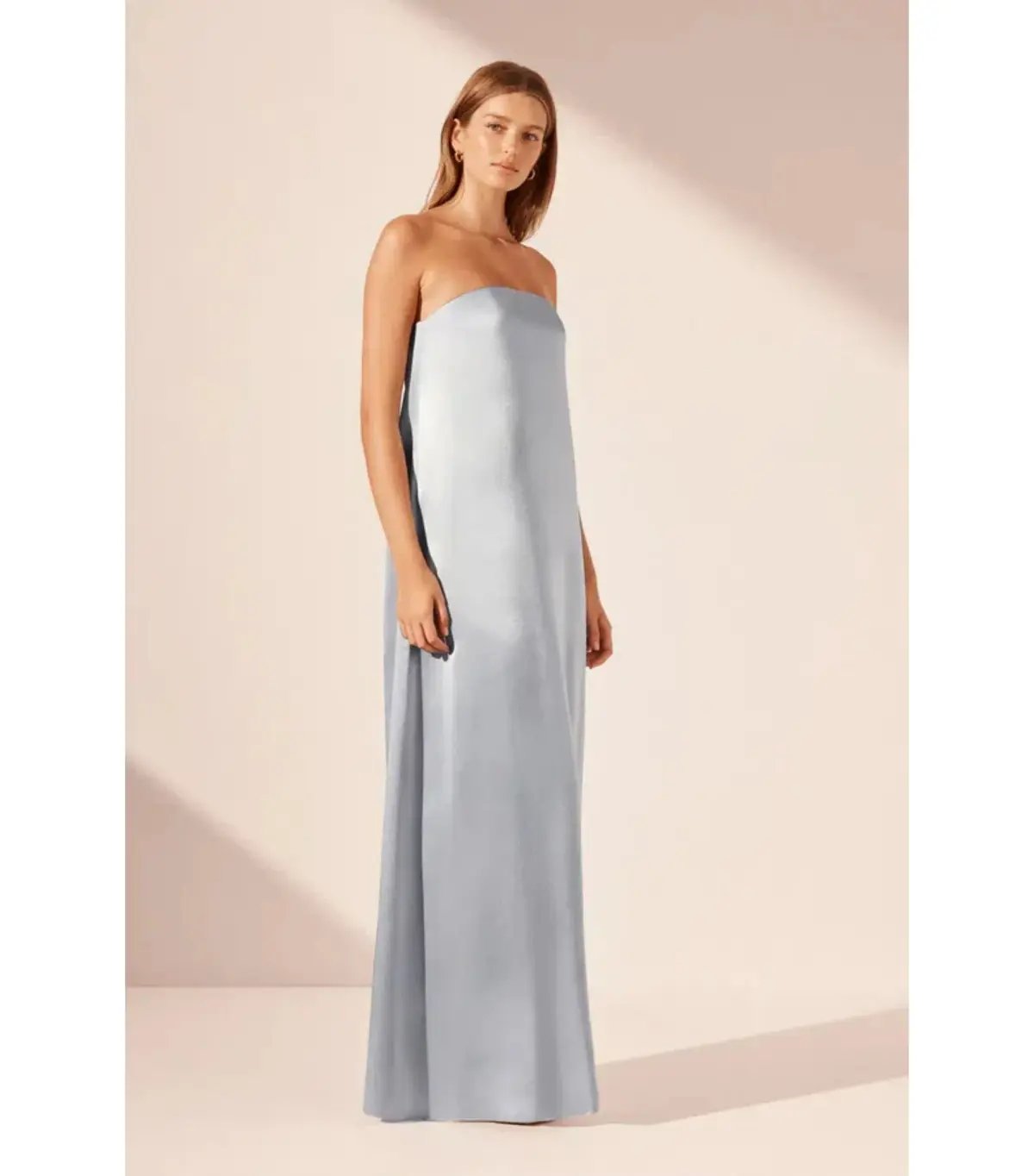 Shona Joy La Lune Strapless Column Maxi Dress Powder Blue Size AU 10 photo 3