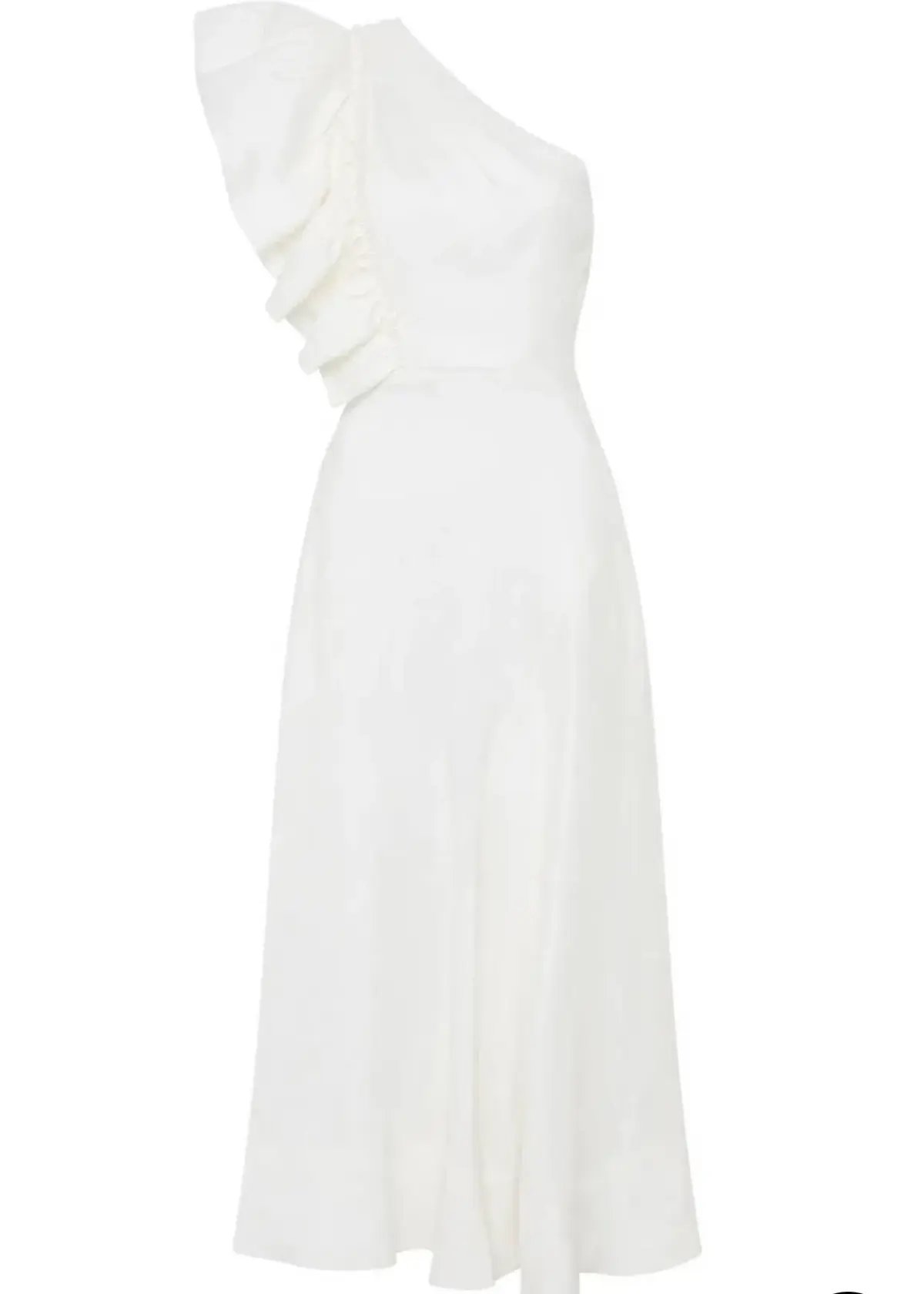 Bonjour Asymmetric Midi Dress Ivory Size 8 photo 4