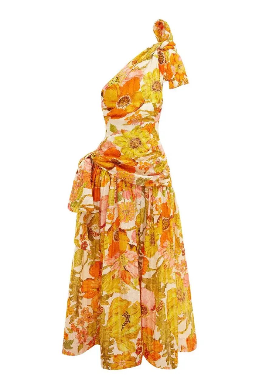 Alemais Silas One Shoulder Maxi Gown Multi Size 10 photo 12