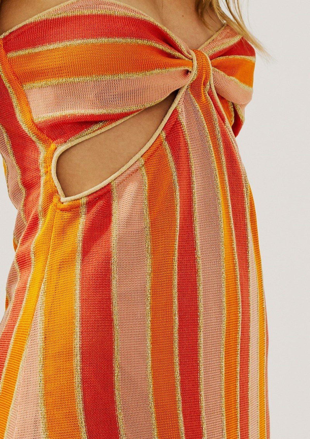 Suboo Billie Knit Cut Out Dress Orange Size 10 photo 4