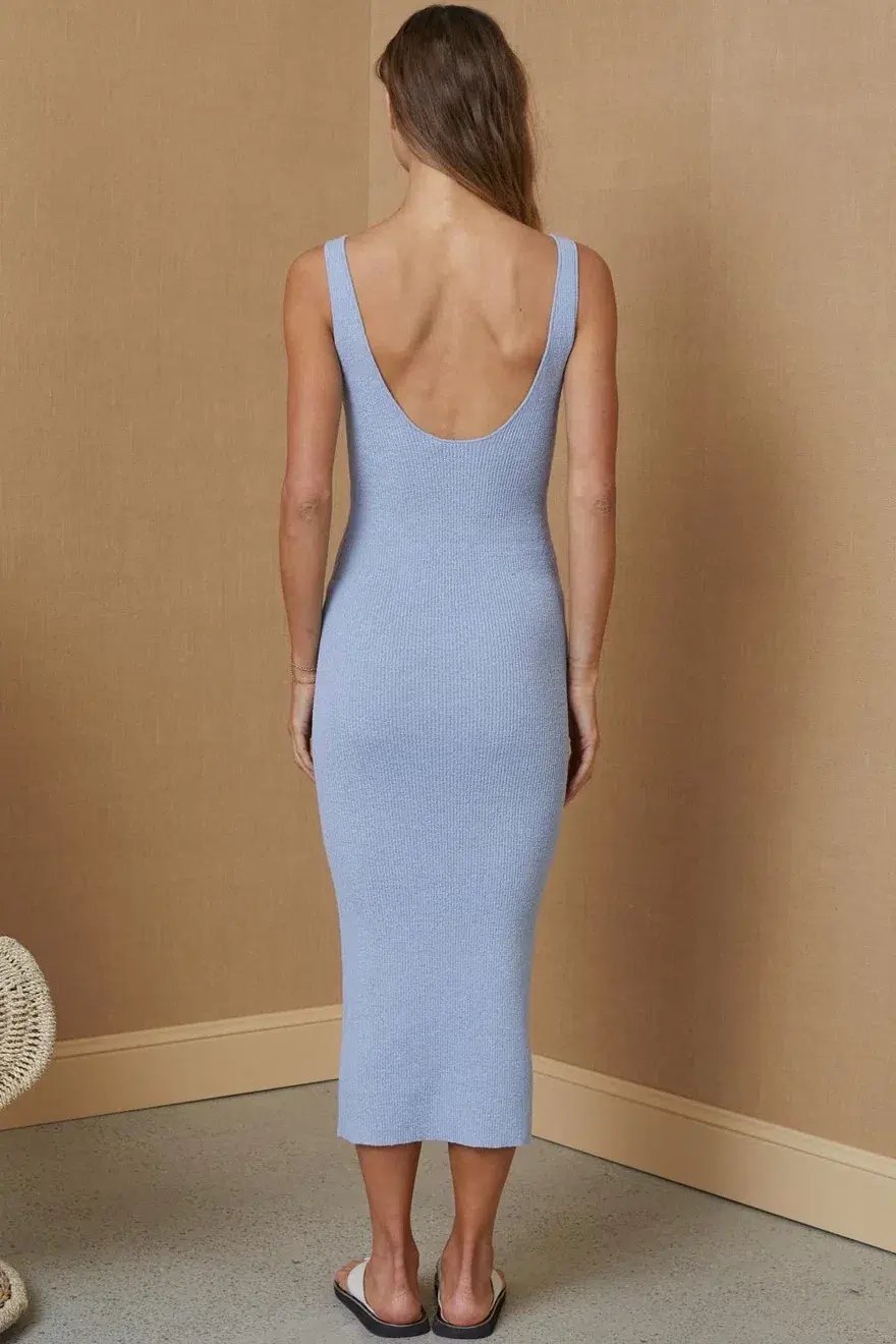 Bec and Bridge Mimi Knit Midi Dress Blue Size 8 photo 2