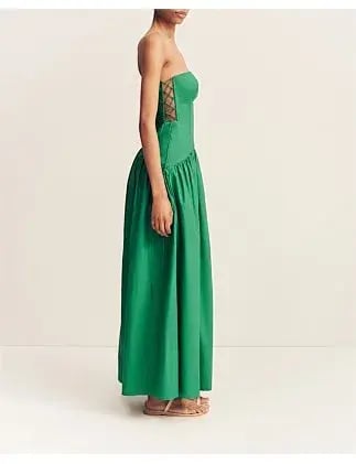Maiori Lace Up Strapless Maxi Dress Size 8/S photo 4