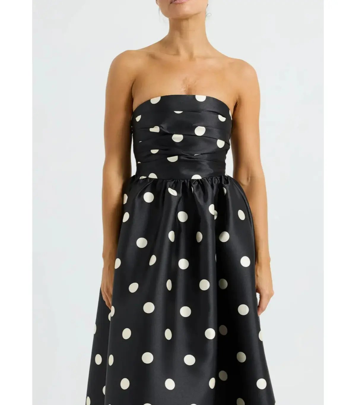 Pasduchas Dottie Strapless Midi Dress Black/Cream Size AU 12 photo 3