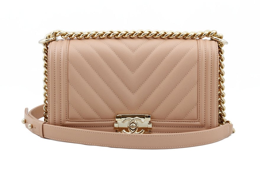 Chanel Chevron Dark Nude Small Boy Bag photo 4
