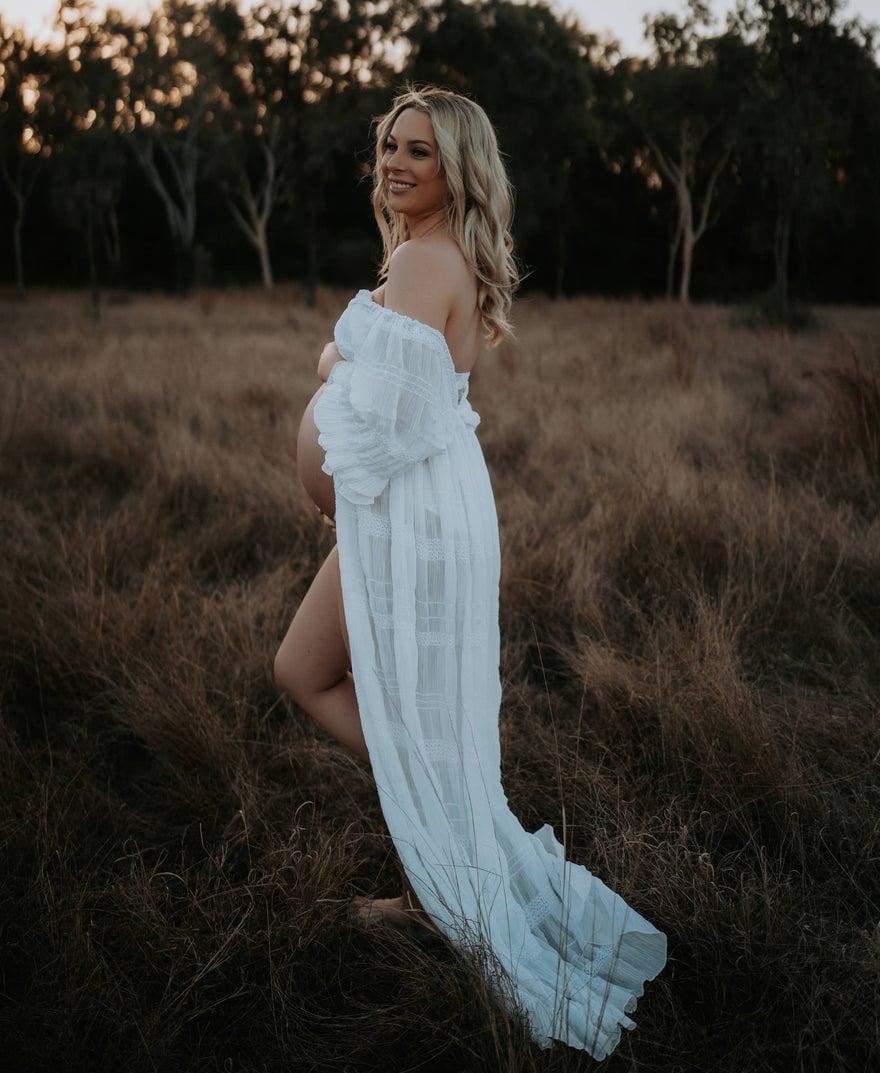 Mama Rentals White Lotus Tulle Maxi Dress photo 2