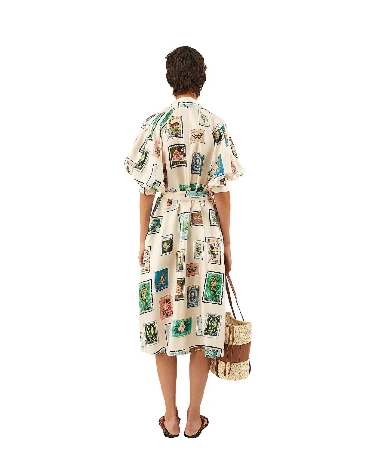 Oroton Stamp Print Dress Midi Size AU 10 photo 3