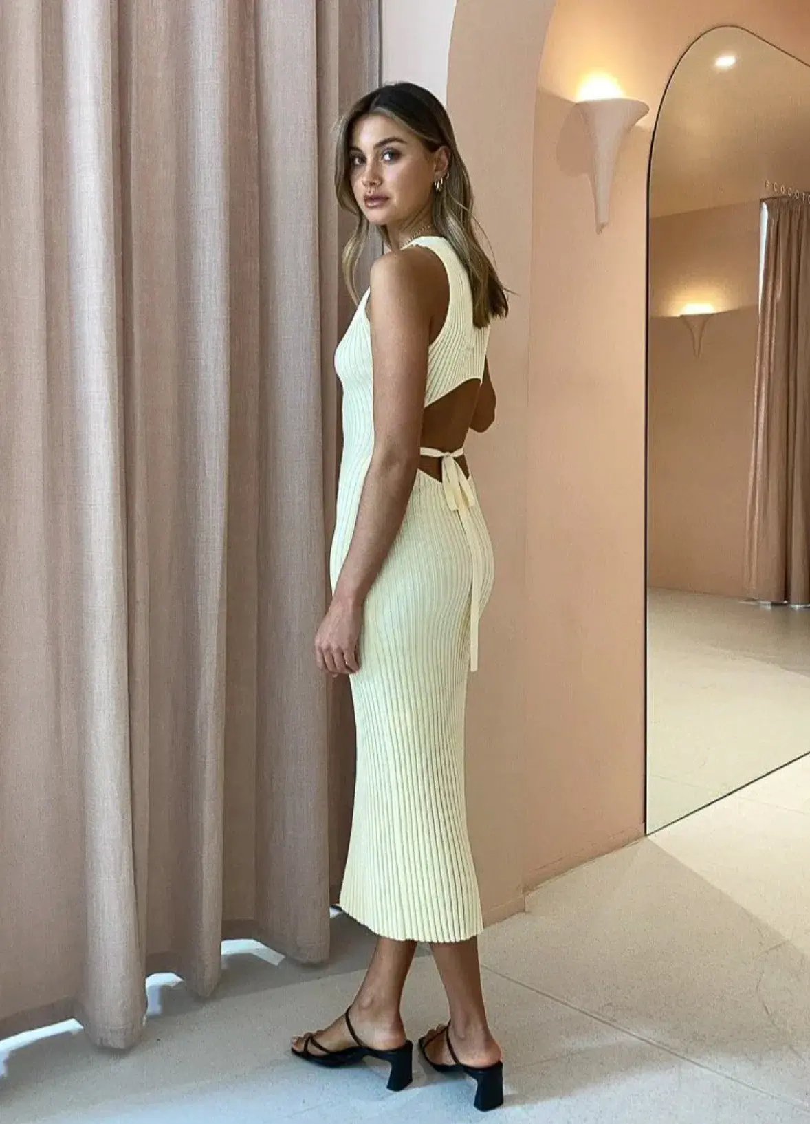 Bec & Bridge Lyla Knit Dress in Butter Size 10 photo 2