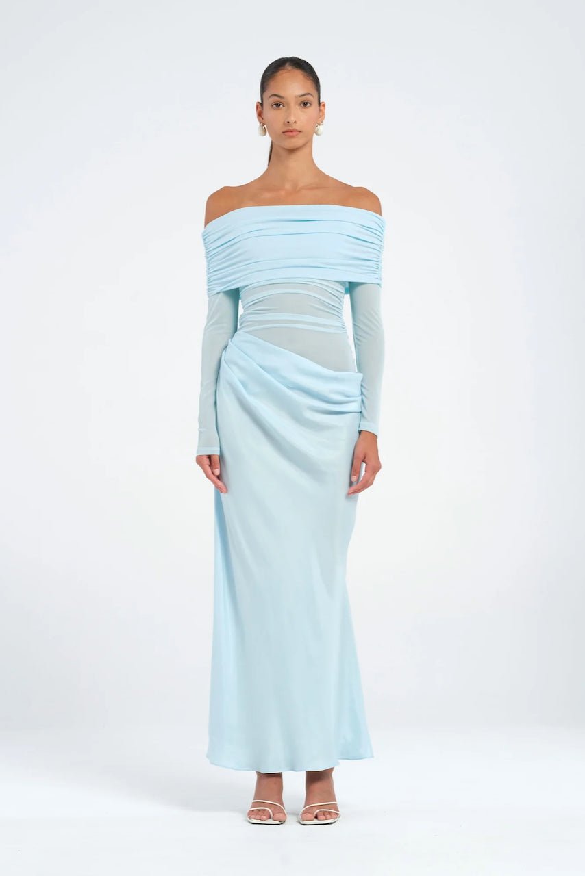 Benni Yasmin Off-Shoulder Maxi Dress - Baby Blue photo 2