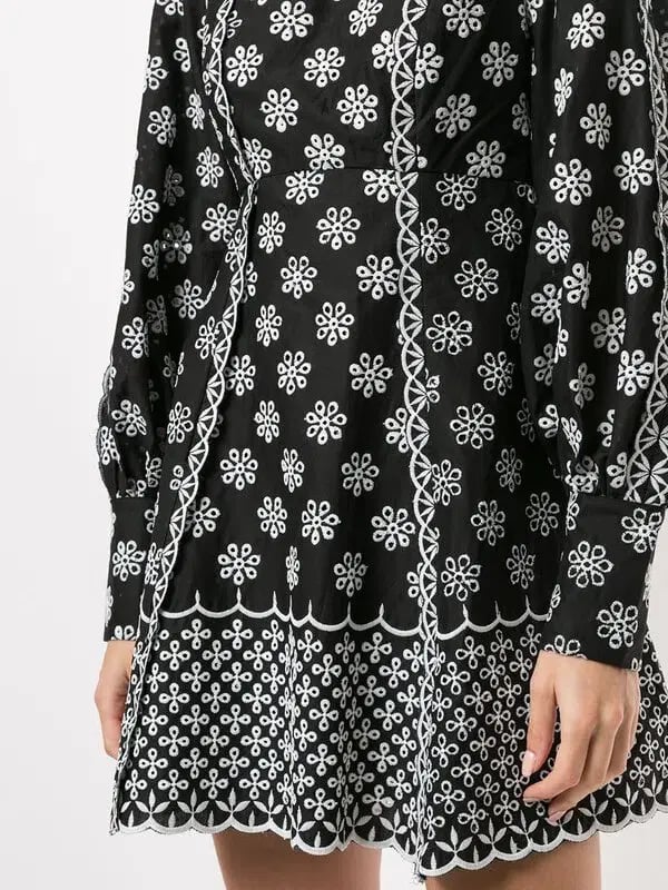Alice Mccall Black Angels Sleeve Mini Dress Black/White Print Size 10 photo 2