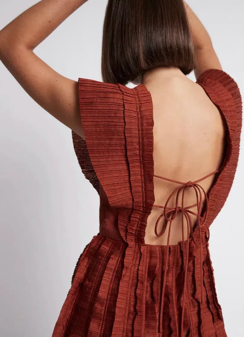 Aje Hybrid Midi Dress Burgundy Size 8 photo 4