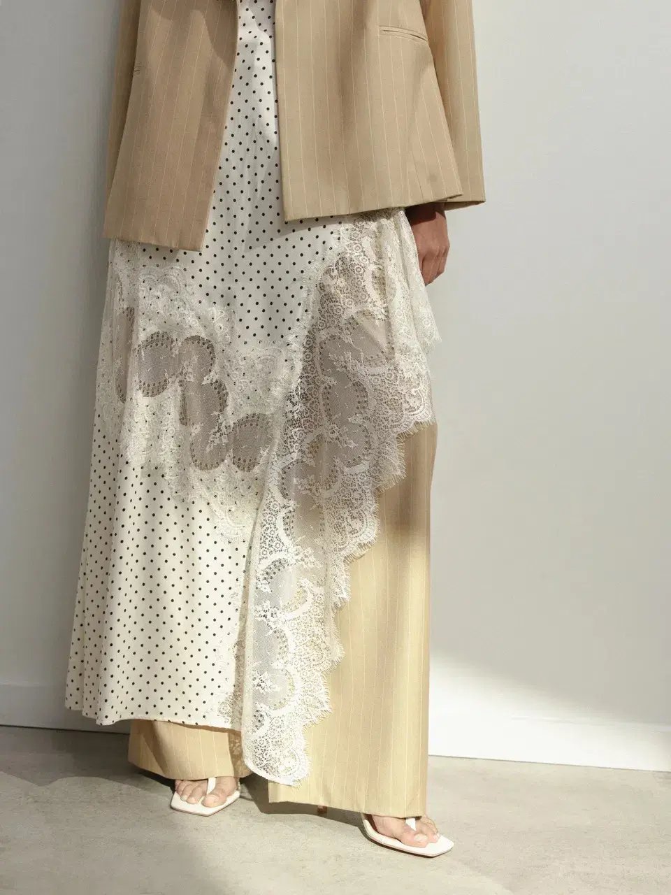 Third Form Visions Lace Frill Dress Cream Polka Dot Size AU 12 photo 5