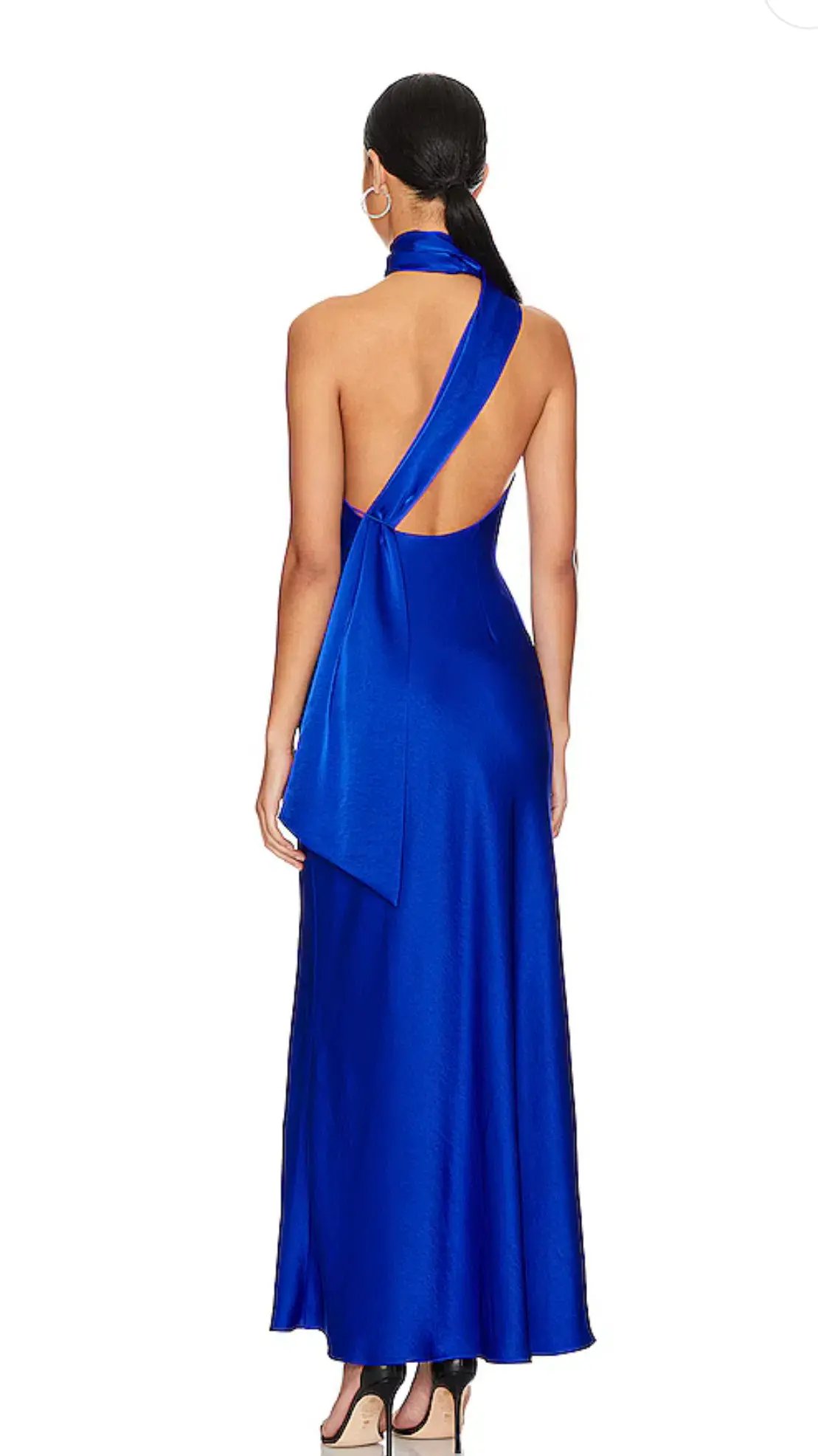 Misha Alastair Satin Gown Maxi Blue Size 8 photo 4