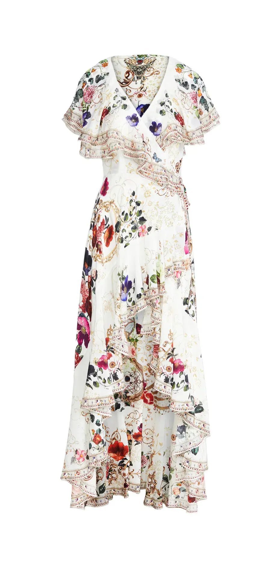 Camilla Frill Sleeve Long Dress in Fairy Godmother Print Size 8 photo 6