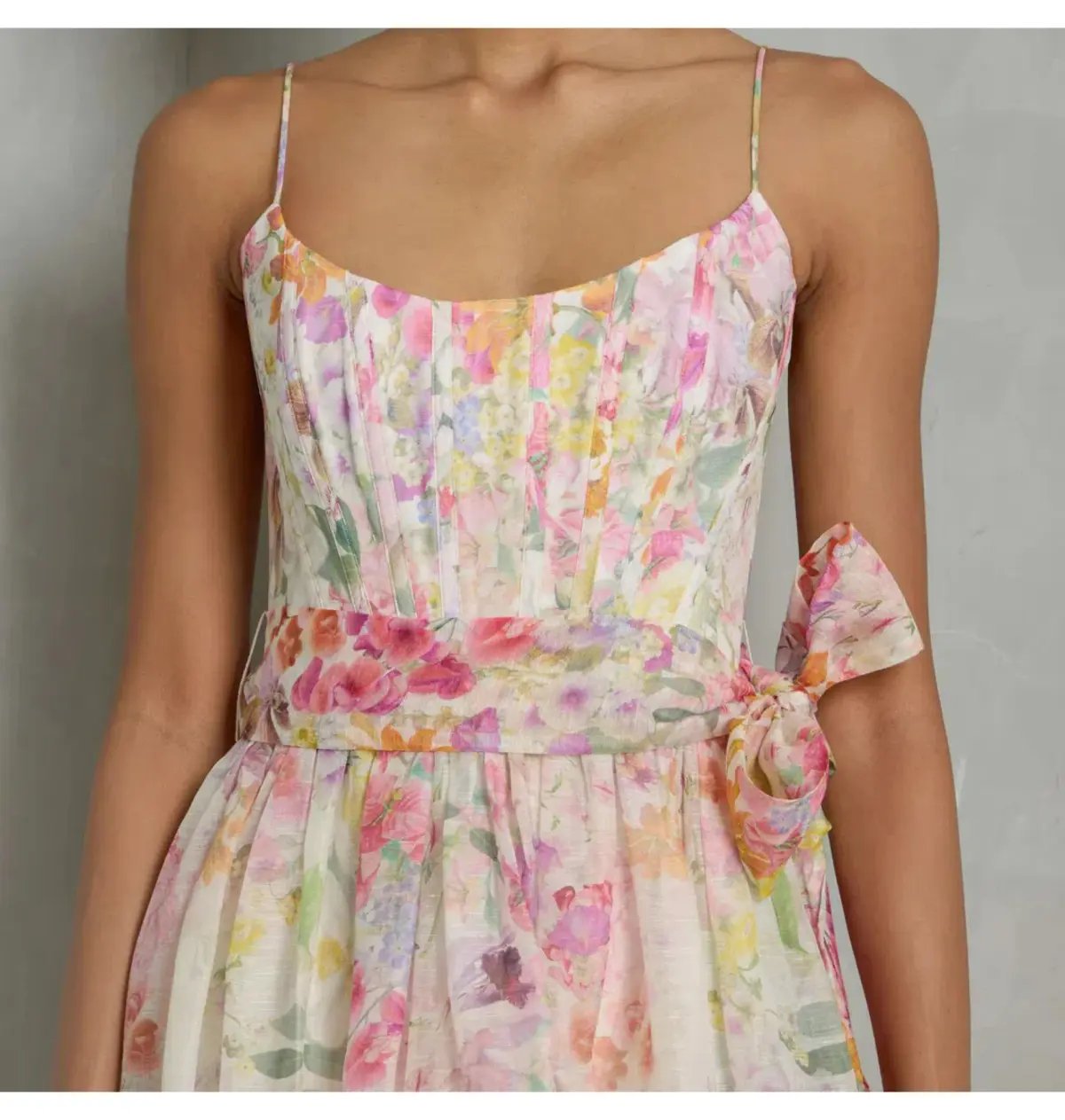 Zimmermann Natura Corset Midi Dress Kaleidoscope Garden Size 2 / AU 12 photo 2