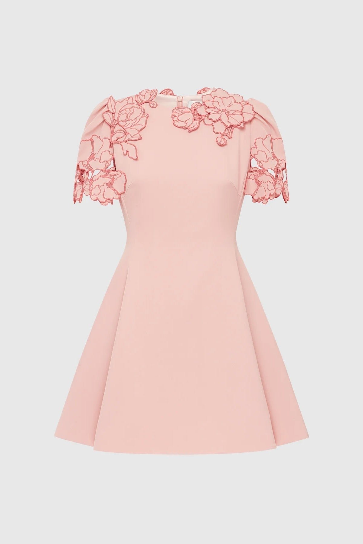 LEO LIN ELYSE APPLIQUÉ SHORT SLEEVE MINI DRESS - LIGHT PINK photo 5