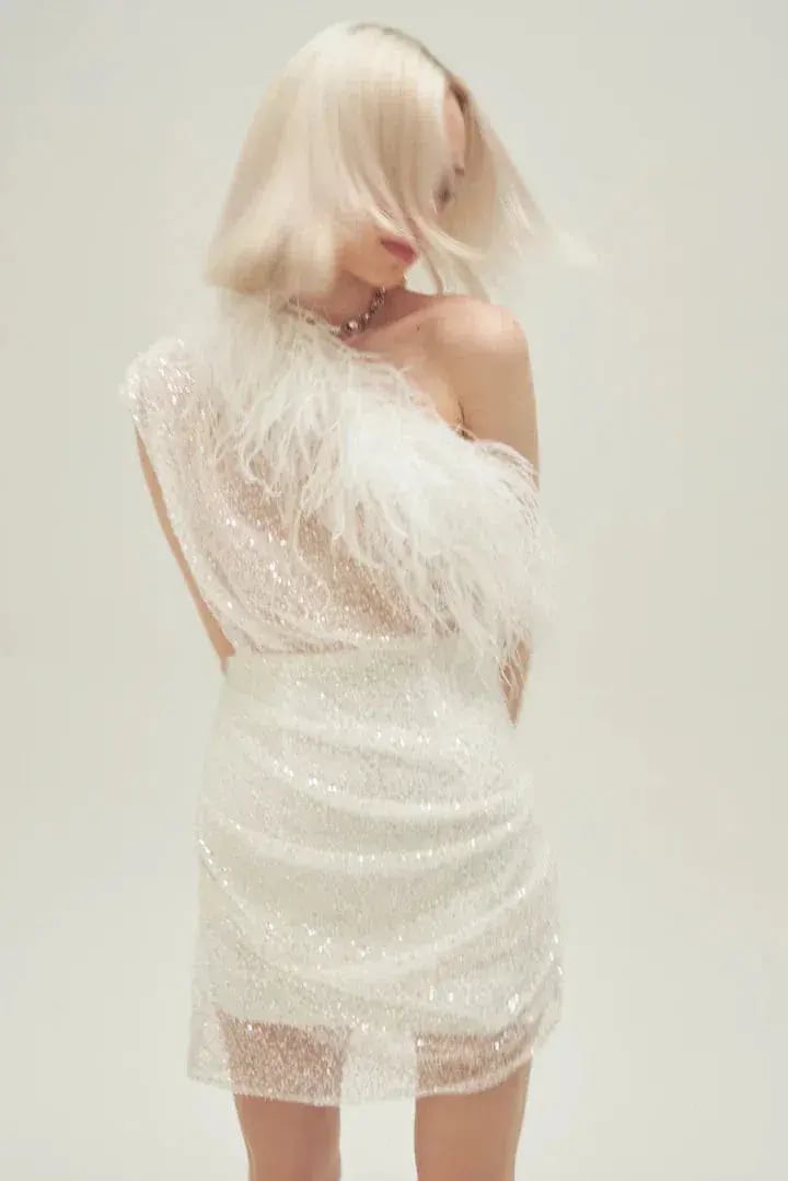 Par Violet End Scene Dress White Size 10/S photo 2