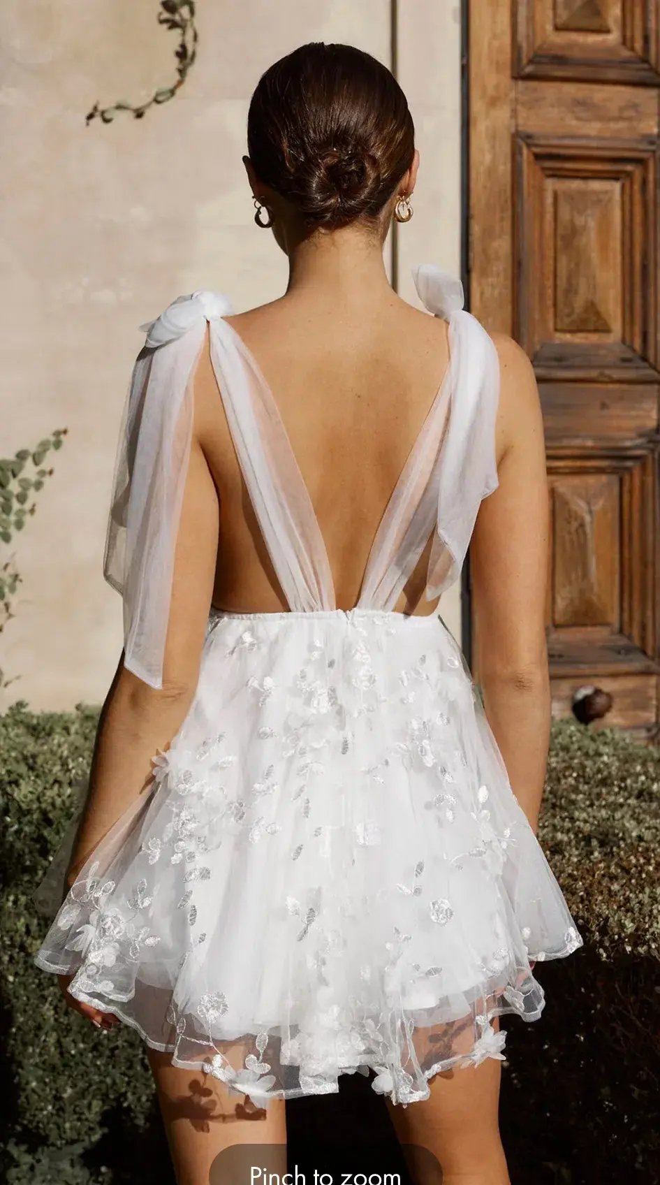 Chantilly Tied Shoulder Mini Dress White Size 8 photo 2