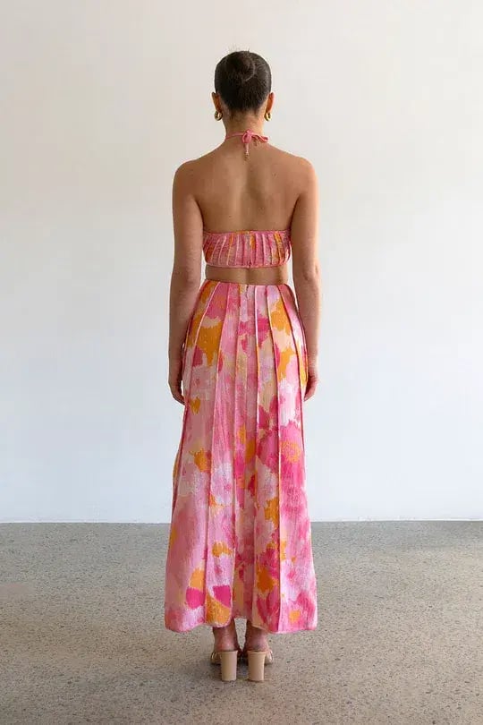 Sabo Skirt Zaco Tallulah Midi Dress Pink Gerbera Size M / AU 10 photo 3