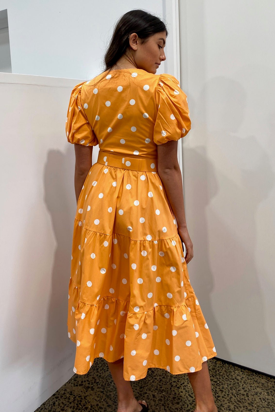 FOR LOVE & LEMONS AUBURN DOT CROP TOP - TANGERINE photo 5