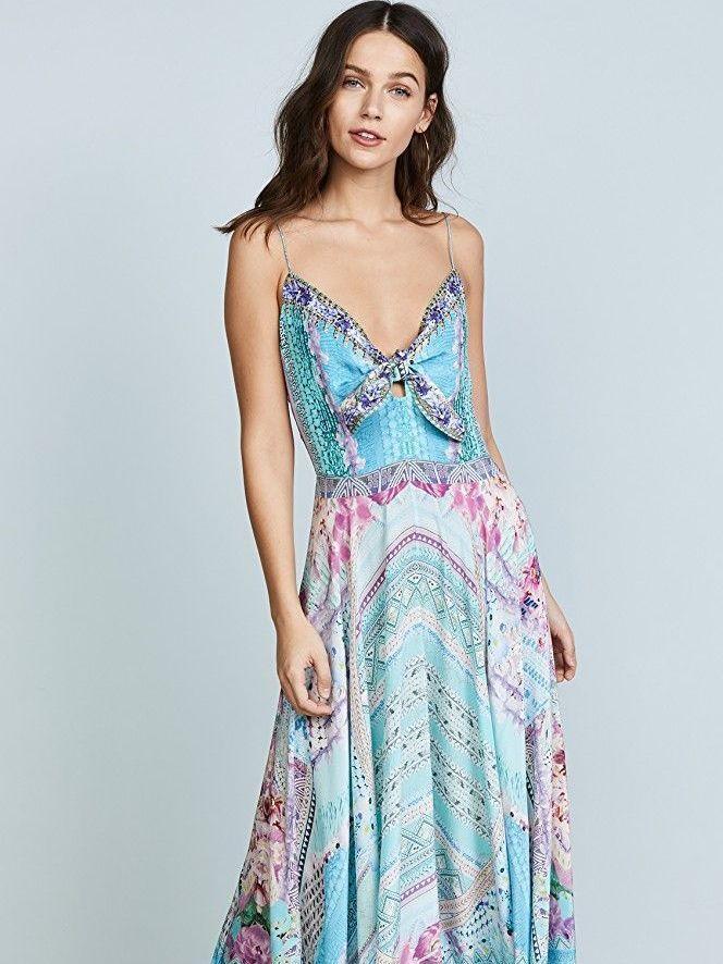 Camilla Garden State Long Dress With Tie Front Size 14 photo 5