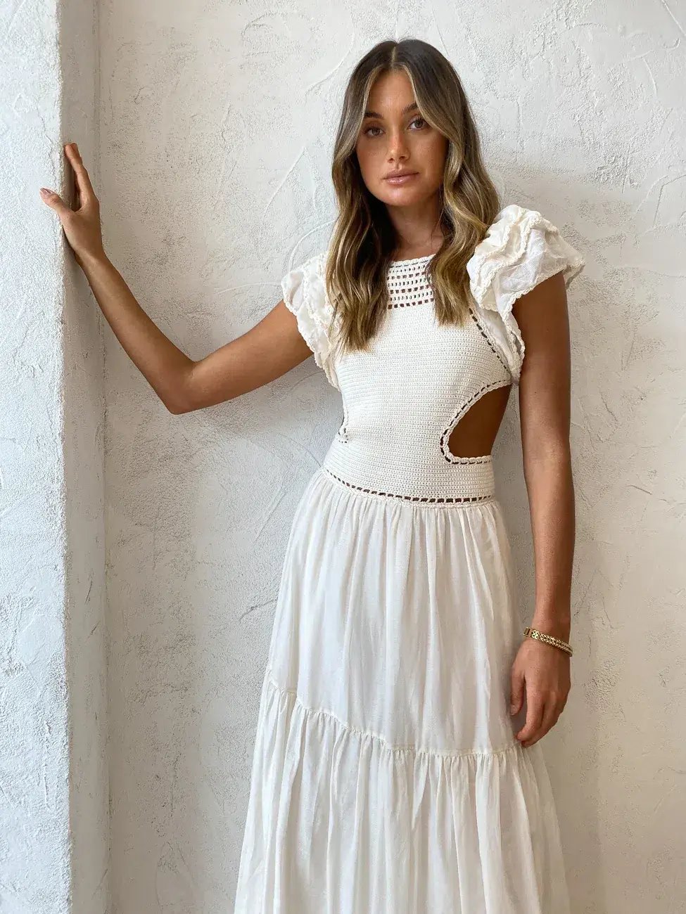 Magali Pascal Lottie Maxi Dress Ivory Size 8 photo 3