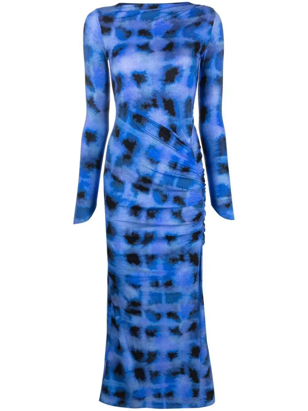 Suboo Shibori Long Sleeve Ruched Maxi Dress Blue Size M (AU 10) photo 5