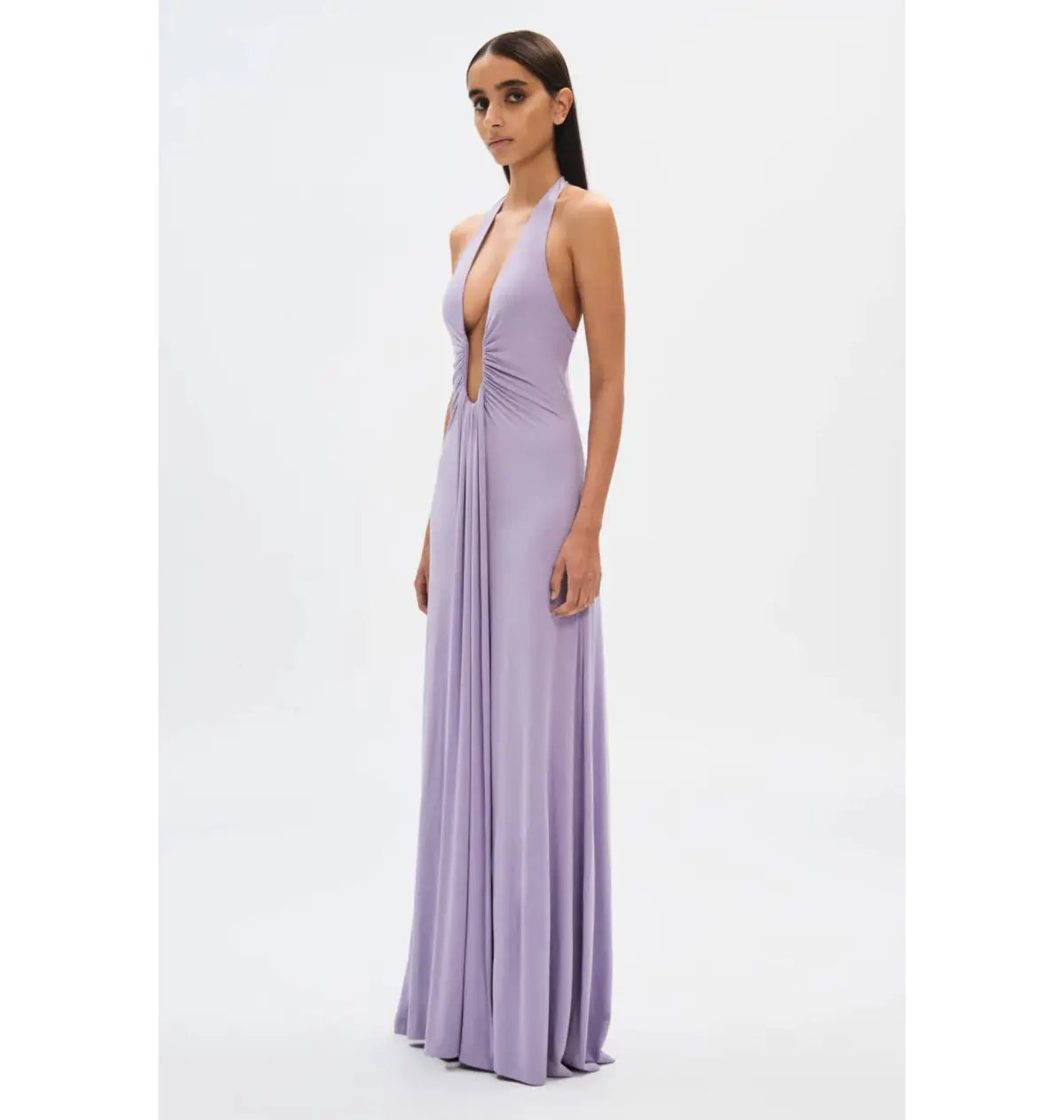Misha Jennifer Cupro Maxi Dress Lilac Size 10/M photo 3