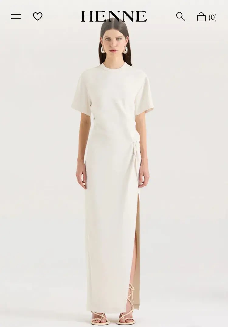 HENNE Avila Dress - Cream Size 14 photo 5