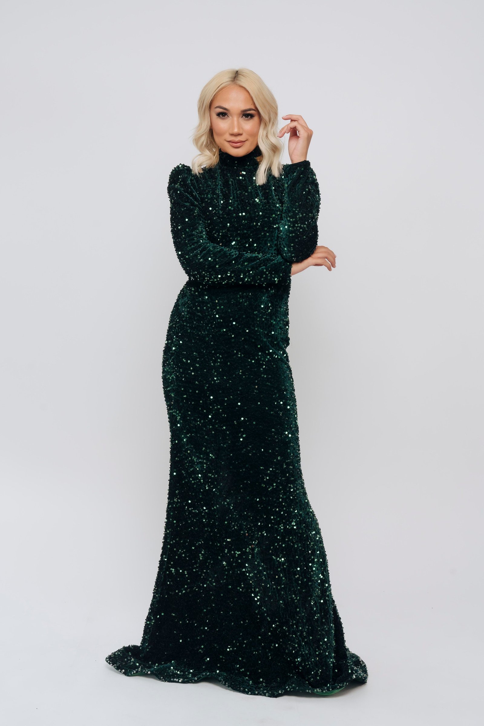 PIXIE FITTED SLEEVE EMERALD photo 3