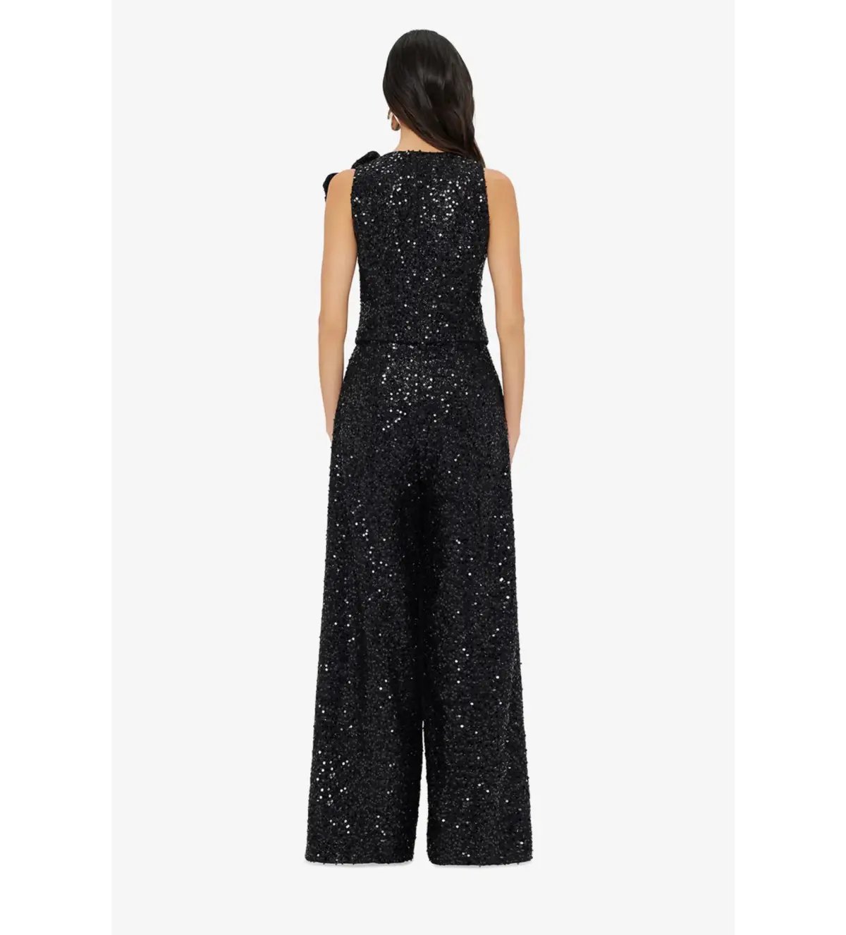 Leo Lin Anna-May Onyx Sequin Pants & Vest Set Onyx Size 10 photo 5