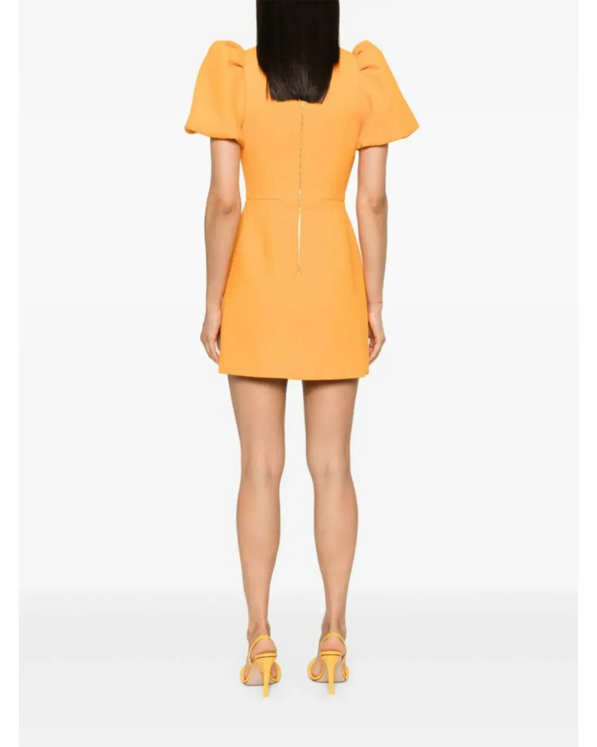 Rebecca Vallance Sirene Puff Sleeve Mini Dress Orange Size AU 10 photo 4