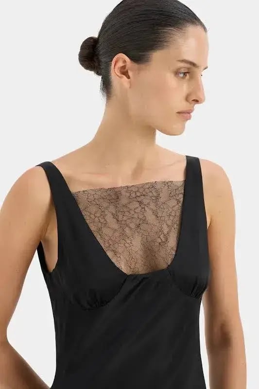 Sir The Label Dunya Lace Gown Black Size 10/M photo 3
