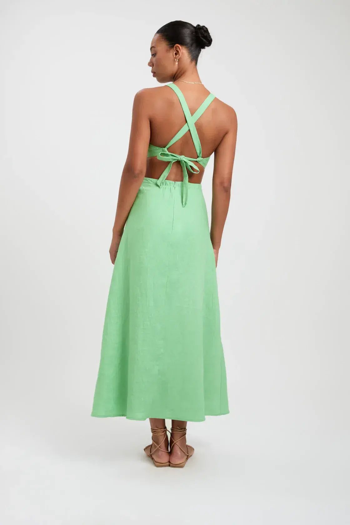 Kookai Palm Midi Dress in Foliage Size 10 photo 3