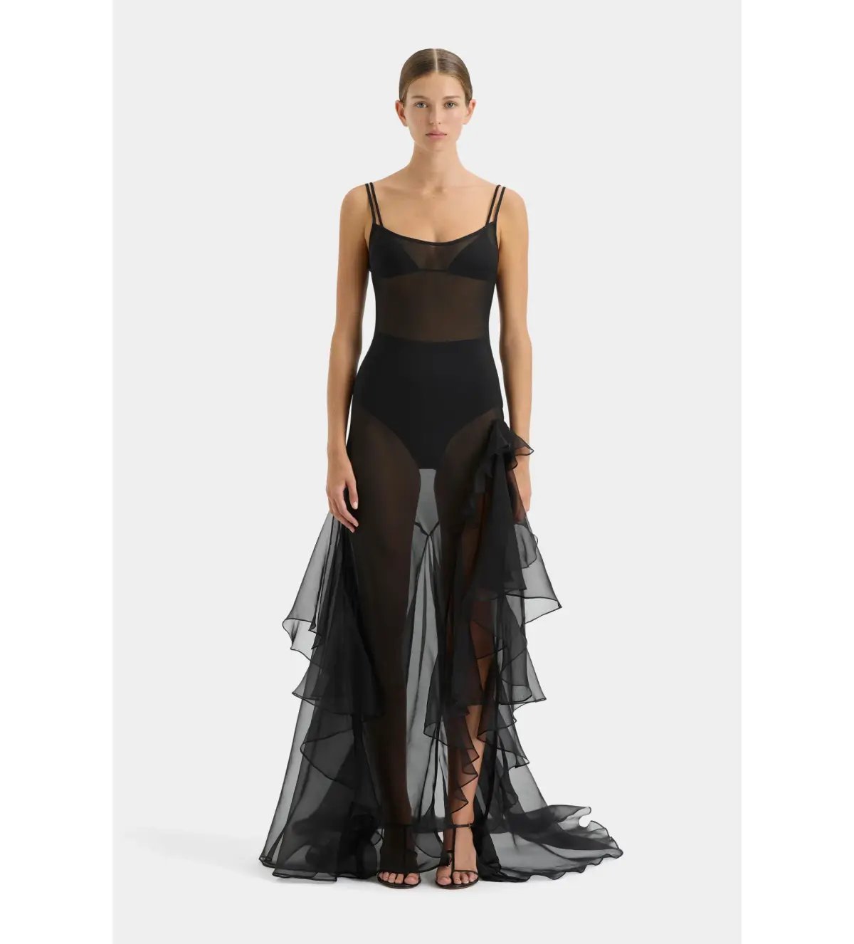Sir The Label Sage Flounce Gown Black Size 1 / AU 8 photo 2