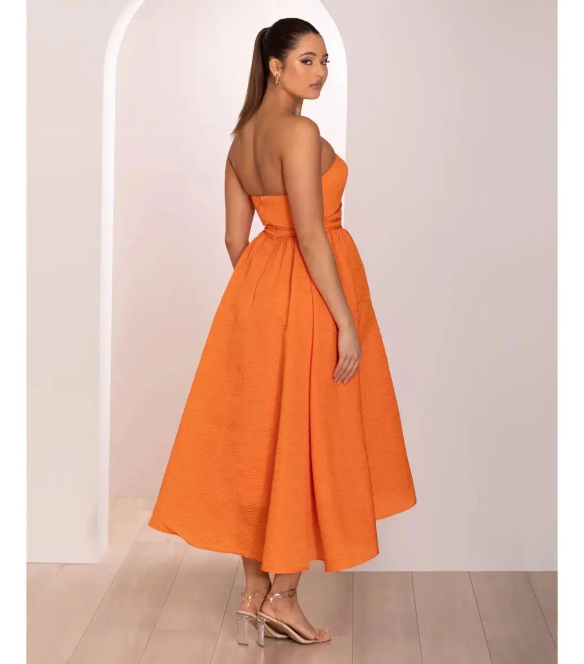 Pilgrim Adalyn Midi Dress in Orange Size AU 18 photo 4