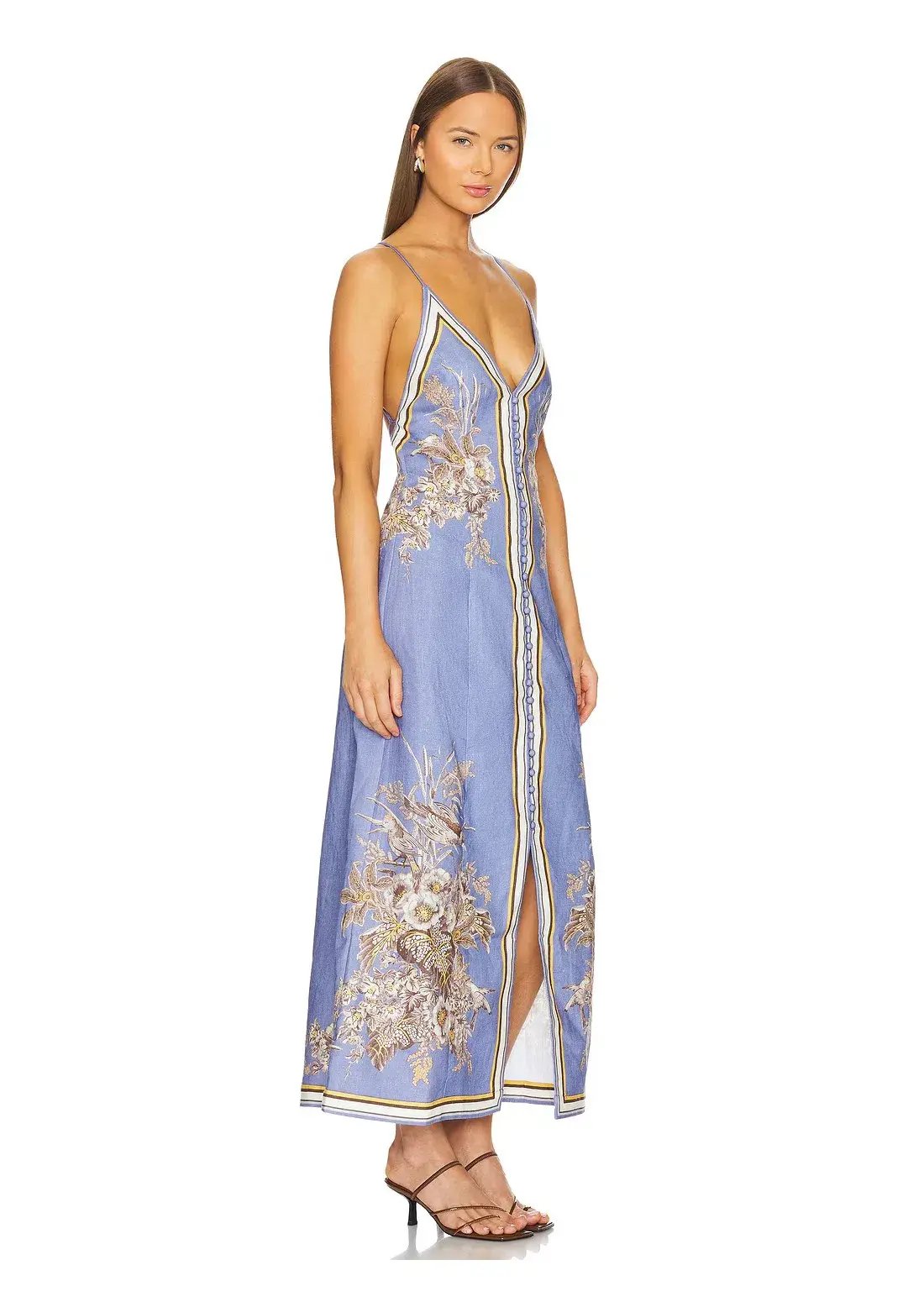 Zimmermann Ottie Slip Dress in Blue Floral Size 0 / Au 8 photo 2