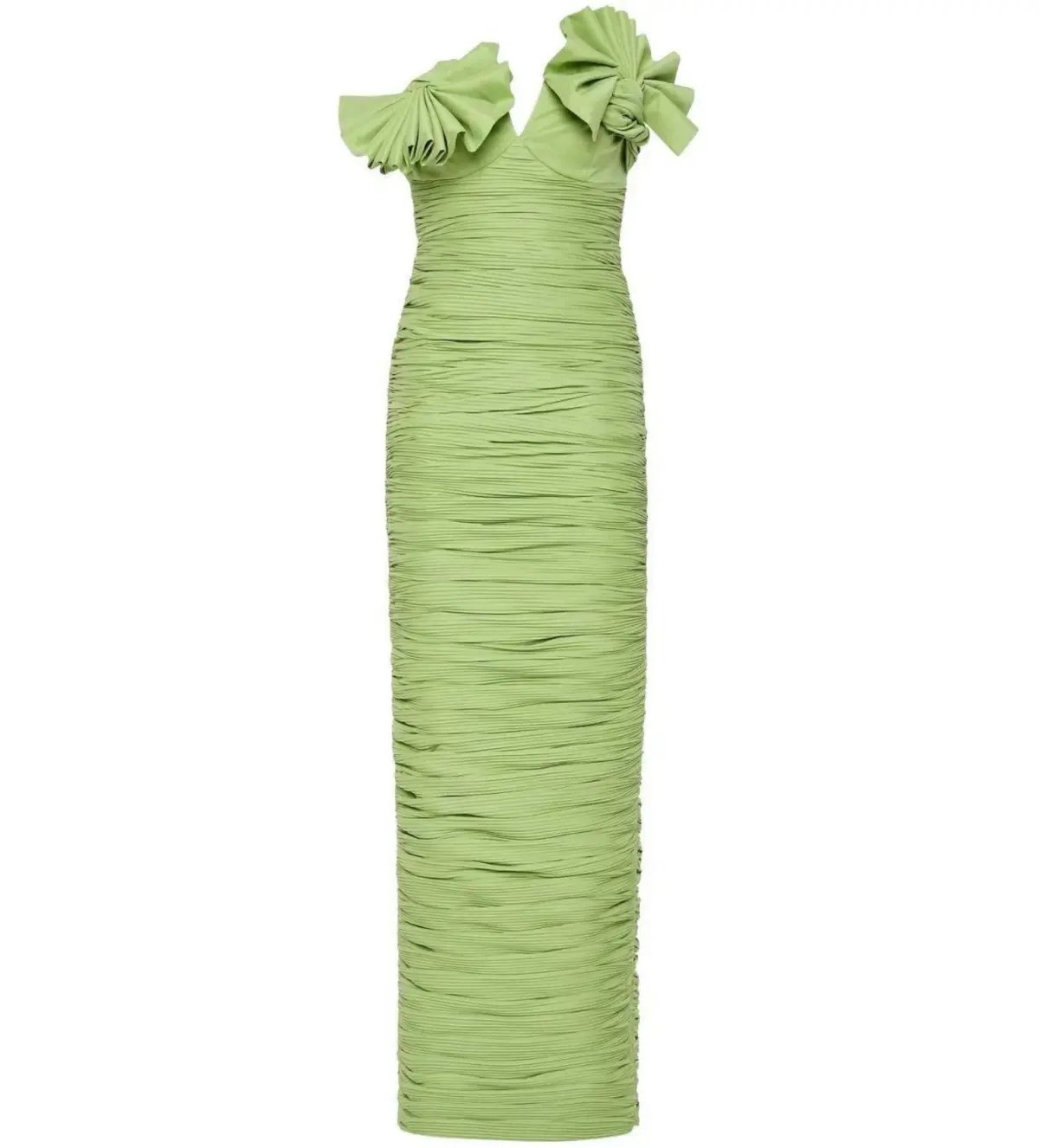 Rachel Gilbert Jensen Gown Pistachio Size 10 photo 3