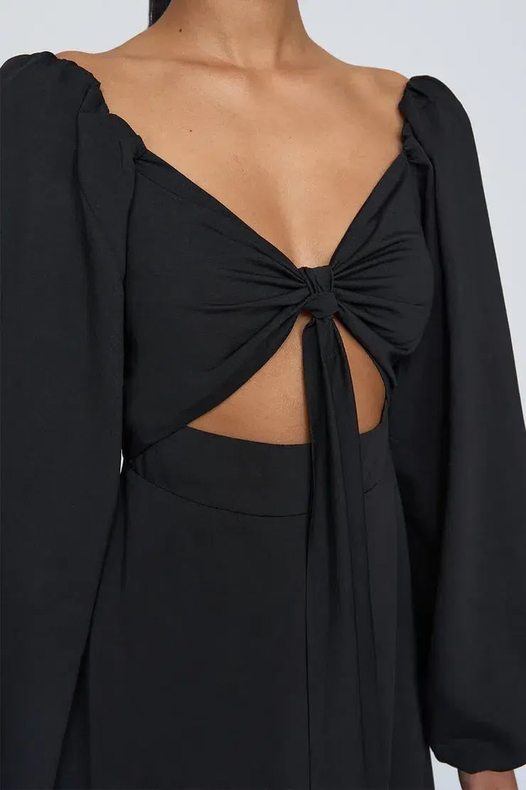 By Johnny Annika Midi Dress Black Size AU 14 photo 3